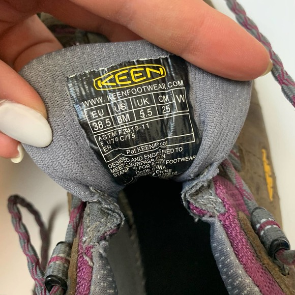 Keen Shoe Size 8M Lace-up Key-Tech Brown Closed-toe Hiking Oil & Slip - Picture 4 of 15